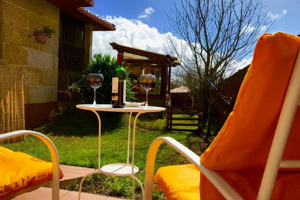 Tranquila Casita De Invitados En Vigo Con Chimenea Exterior photo